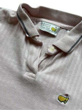VTG Augusta National Golf Shop Polo Slazenger Masters Logo Shirt Pink Stripe S